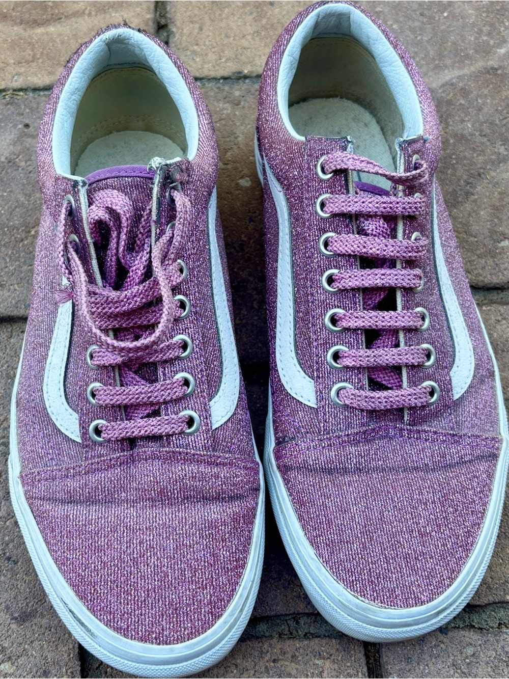Vans Old Skool Pink Glitter Sparkle Sneakers Women’s Size 10